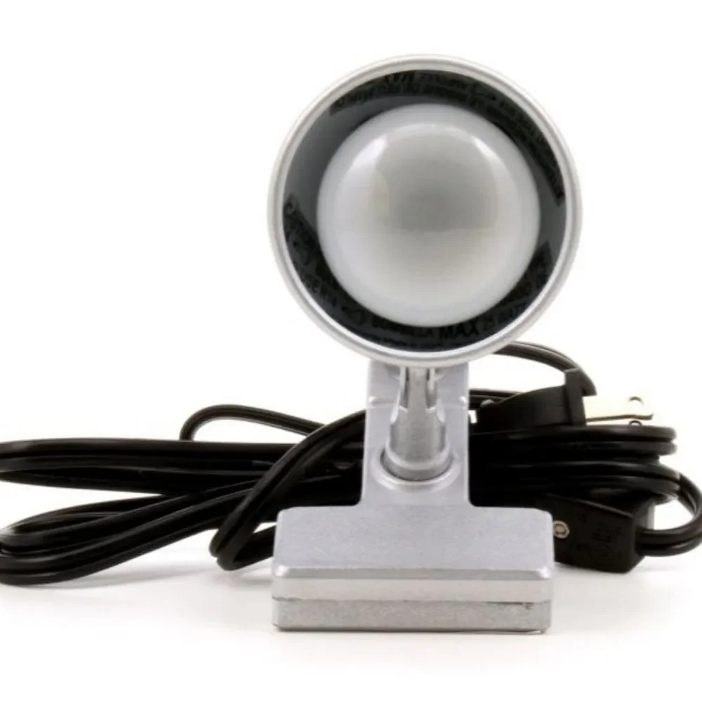 𝅺DESK Lamp Clip On Silver Nickle Matte Finish Incandescent - Picture 2 of 4